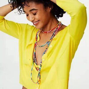 Roxanne Assoulin Rainbow Beaded Gold-Tone Long Necklace